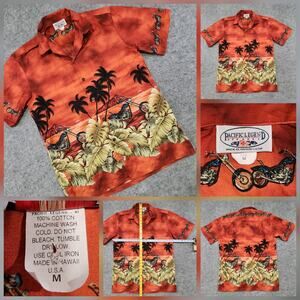 VTG Pacific Legend Apparel Mens M Medium Motorcycle‎ Hawaiian Aloha T Shirt